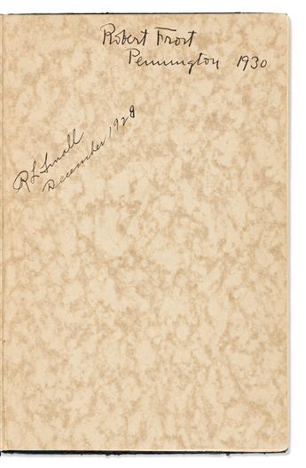 FROST, ROBERT. West Running Brook. Signed and dated, on the front free endpaper.